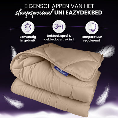 eazydekbed® – Beige – Bezuglos & Waschbar – Für das ganze Jahr
