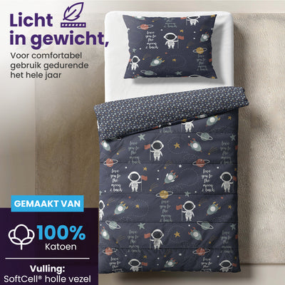 eazydekbed® - Kinderdekbed 140x200 cm - Cosmo + GRATIS kussensloop