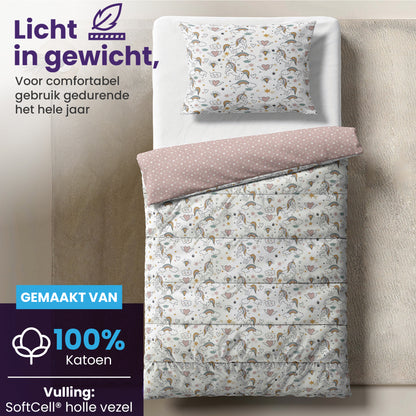 eazydekbed® Kinderdekbed 140x200 cm – Twinkle – Hoesloos & Wasbaar – Voor het hele jaar – 100% katoen + GRATIS kussensloop