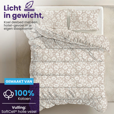eazydekbed® – Sommer-Bettdecke aus Baumwolle – Juliana – ohne Bezug & waschbar + GRATIS Kissenbezüge