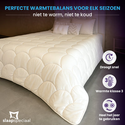 eazydekbed® – Beige – Hoesloos & Wasbaar – Voor het hele jaar