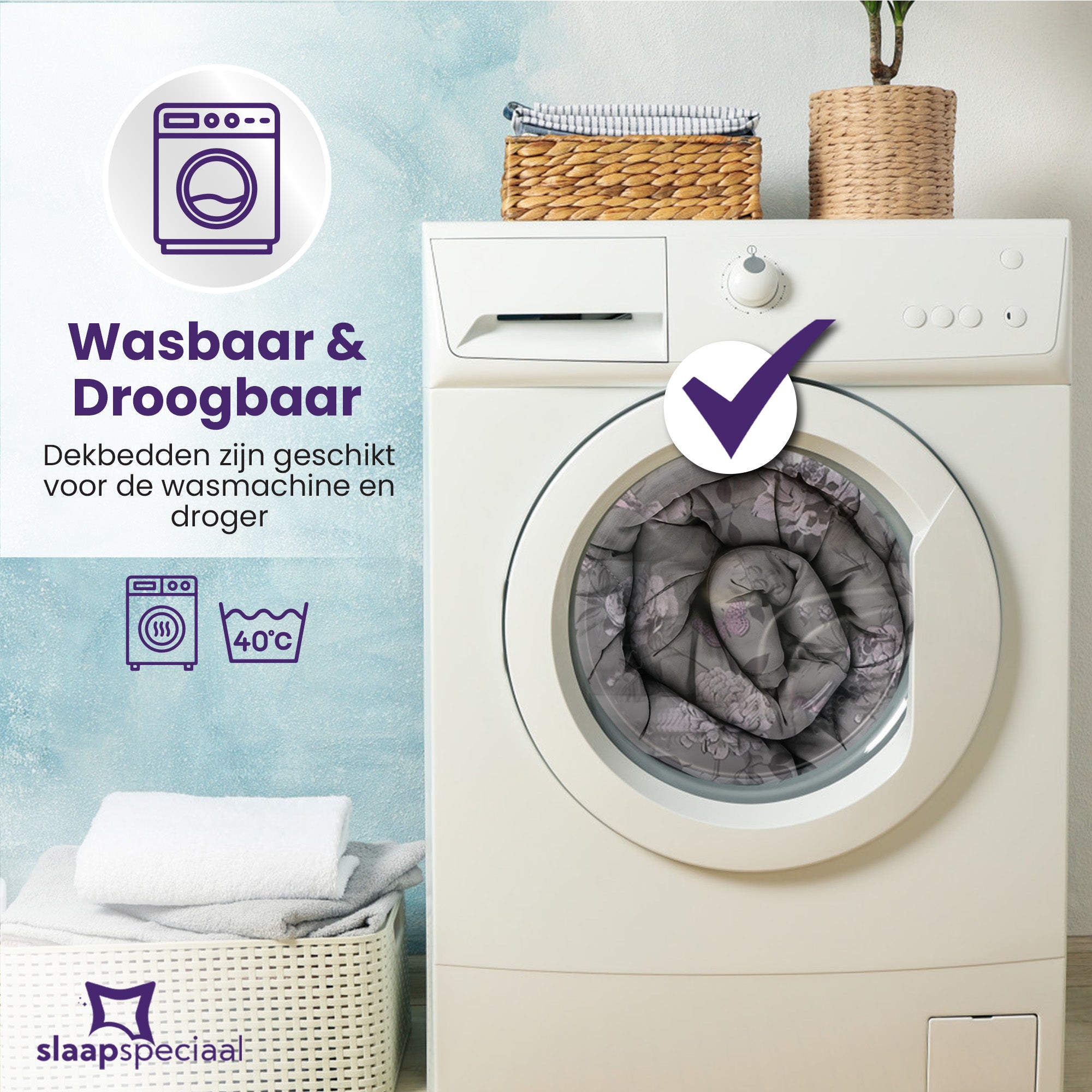 eazydekbed® - All-year - Grey Garden + Kussenslopen