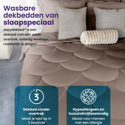 eazydekbed® – Bruin – Hoesloos & Wasbaar – Voor het hele jaar