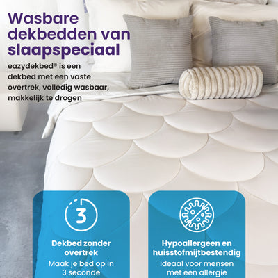 eazydekbed® – Beige – Hoesloos & Wasbaar – Voor het hele jaar