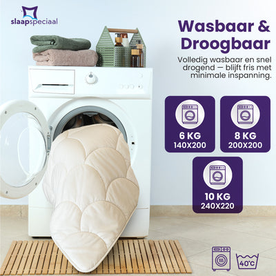 eazydekbed® – Beige – Hoesloos & Wasbaar – Voor het hele jaar