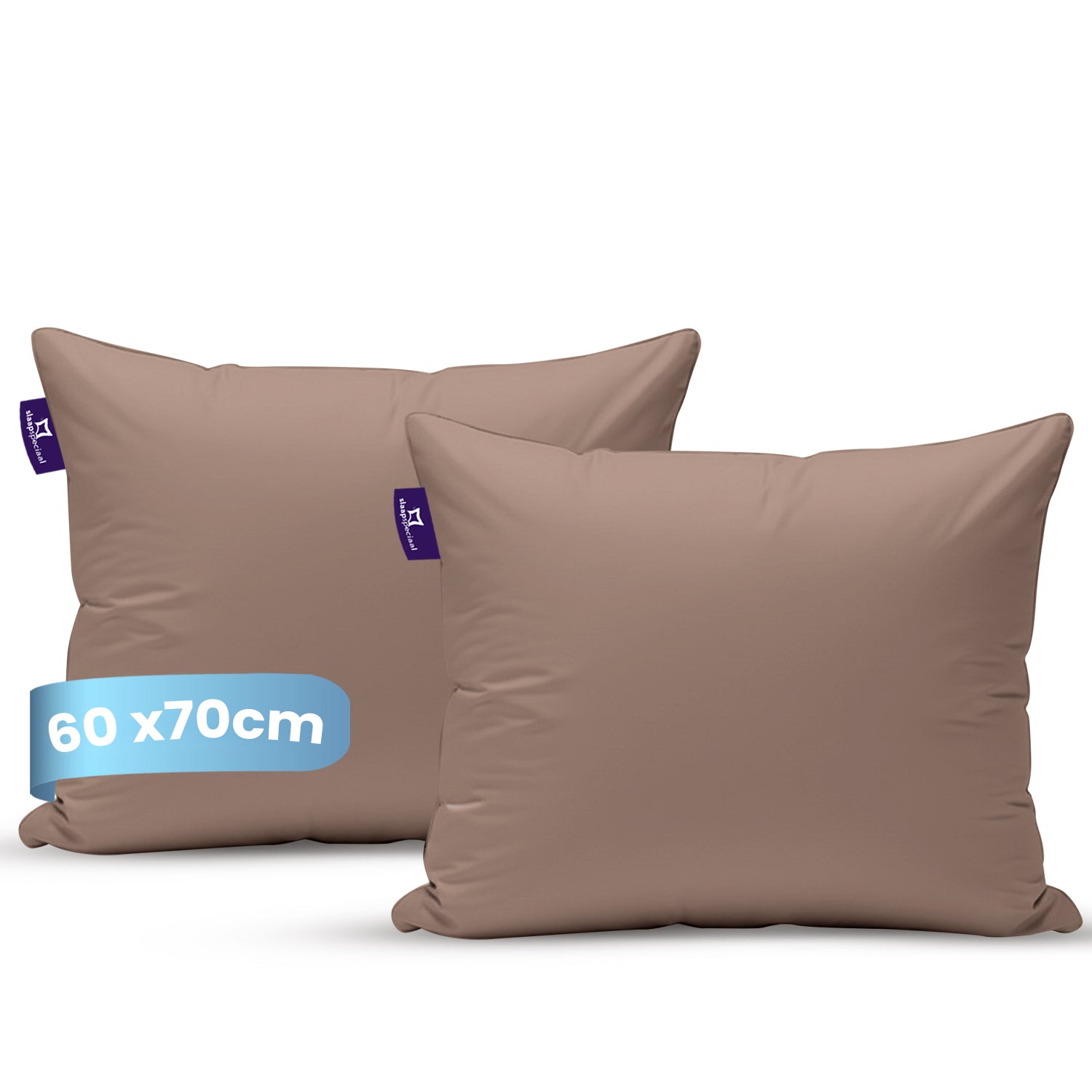 eazydekbed® Essential Kussensloop - Bruin - 60x70 cm - 2 Stuks