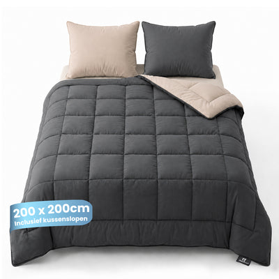 eazydekbed® - All-year  - Antraciet/Taupe + Kussenslopen