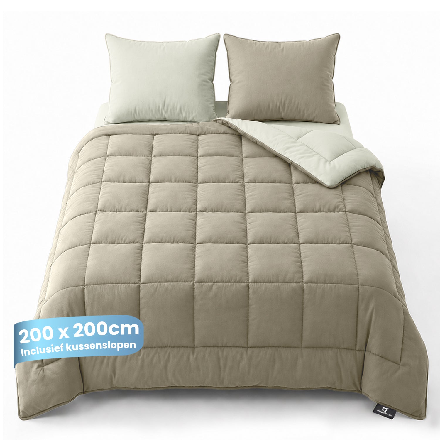 eazydekbed® - All-year  - Ivoor/Taupe + Kussenslopen