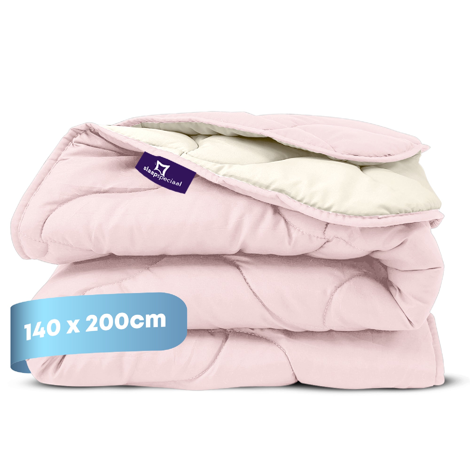 eazydekbed® - Zomerdekbed - Roze/Crème