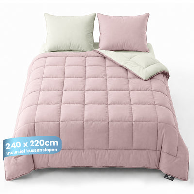 eazydekbed® - All-year  - Roze/Ivoor + Kussenslopen