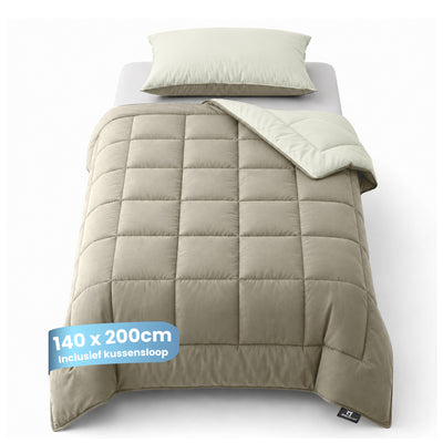eazydekbed® - All-year  - Ivoor/Taupe + Kussenslopen