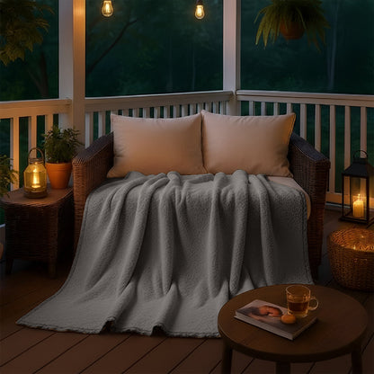 Sherpa Plaid - Sherpa Extra Dik Deken - Extra Zacht, Warm & Luxe - 150x200 cm - Grijs