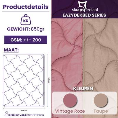 eazydekbed® - Zomerdekbed - Rose/Taupe