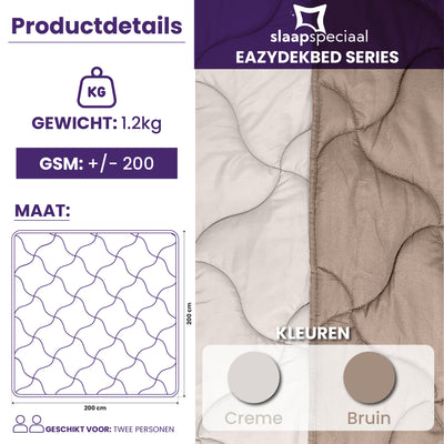 eazydekbed® Sommer-Bettdecke – Taupe/Creme – ohne Bezug und waschbar