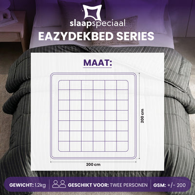 eazydekbed® - Zomerdekbed - Antraciet Stripe