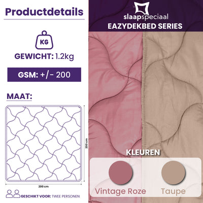 eazydekbed® - Zomerdekbed - Rose/Taupe