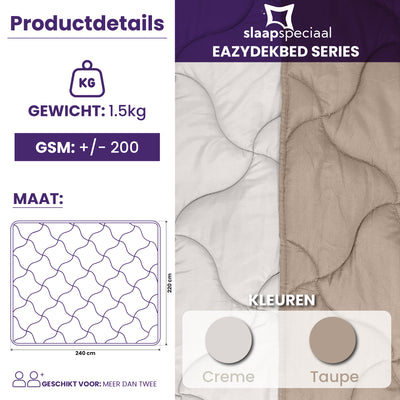 eazydekbed® - Zomerdekbed - Taupe/Crème