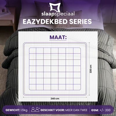 eazydekbed® - Zomerdekbed - Antraciet Stripe