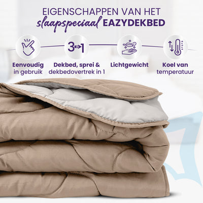 eazydekbed® - Zomerdekbed - Taupe/Crème