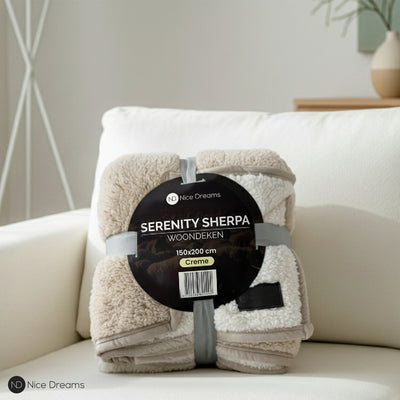 Sherpa Plaid - Sherpa Extra Dik Deken - Extra Zacht, Warm & Luxe - 150x200 cm - Taupe