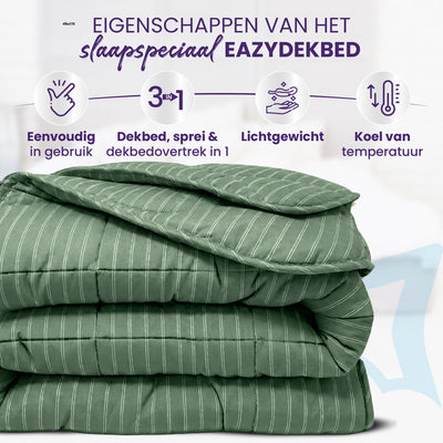 eazydekbed® - Zomerdekbed - Groen Stripe