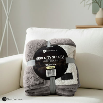 Sherpa Plaid - Sherpa Extra Dik Deken - Extra Zacht, Warm & Luxe - 150x200 cm - Grijs