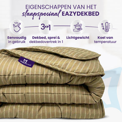 eazydekbed® - Zomerdekbed - Taupe Stripe