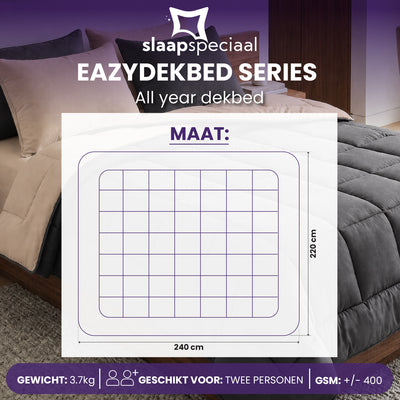 eazydekbed® - All-year  - Antraciet/Taupe + Kussenslopen