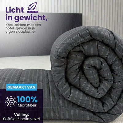 eazydekbed® - Zomerdekbed - Antraciet Stripe