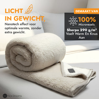 Sherpa Plaid - Sherpa Extra Dik Deken - Extra Zacht, Warm & Luxe - 150x200 cm - Taupe