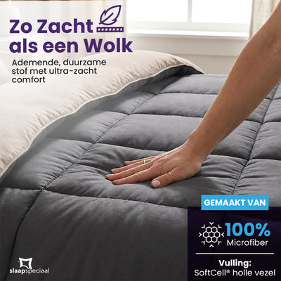 eazydekbed® - All-year  - Antraciet/Taupe + Kussenslopen