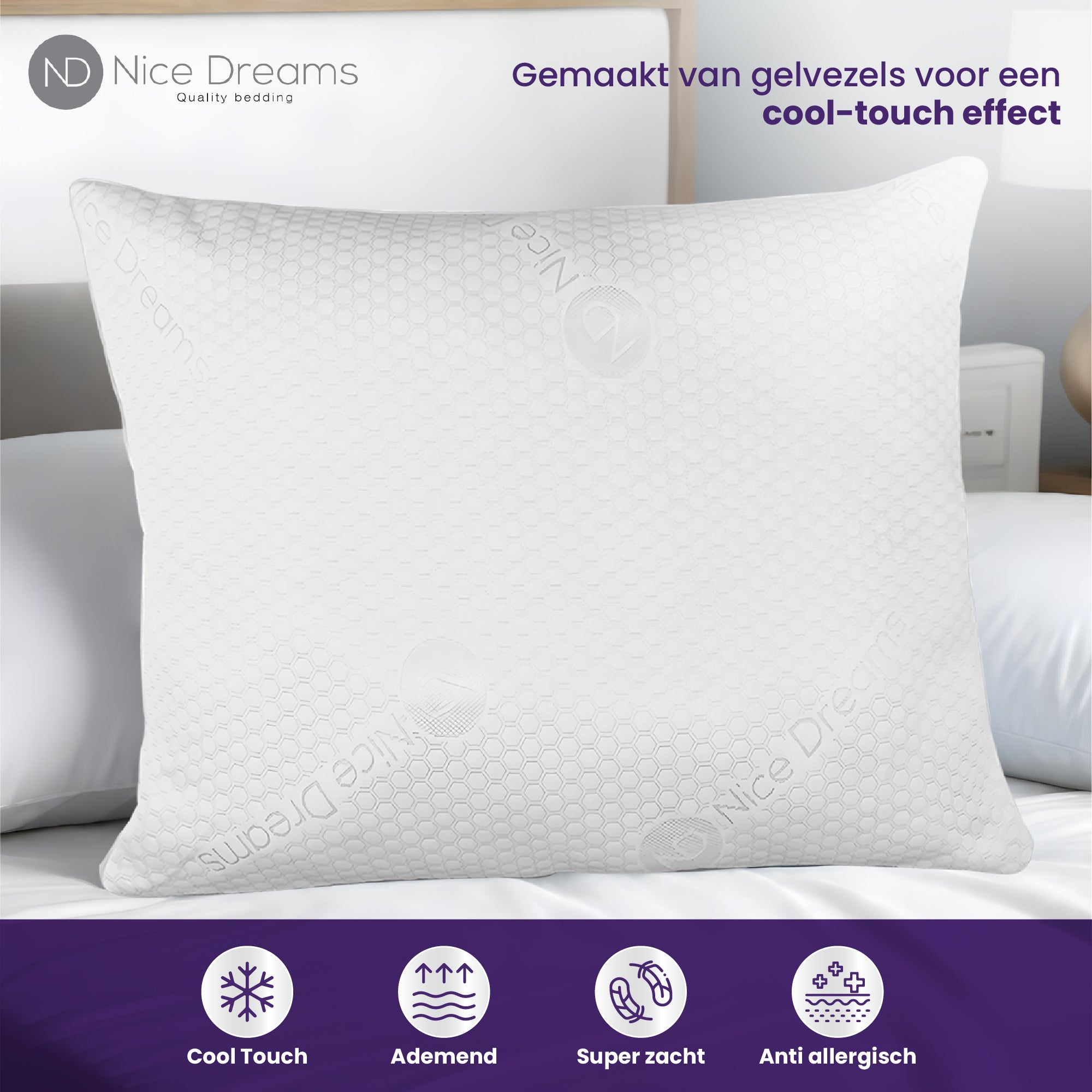 Hoofdkussen - Set van 2 - 60x70 cm - Navulbaar - Soft Touch