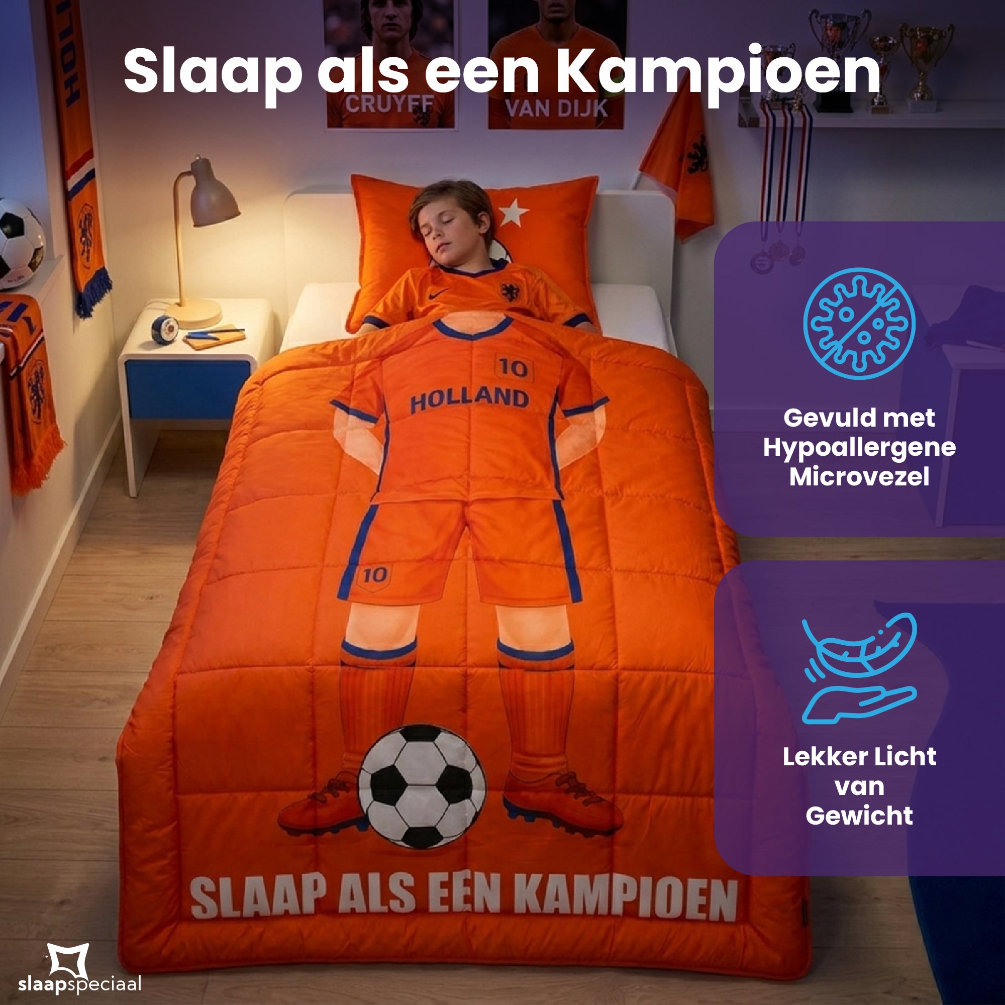 eazydekbed WK-editie – Slaap als een kampioen 140x200 cm – Inclusief Kussensloop