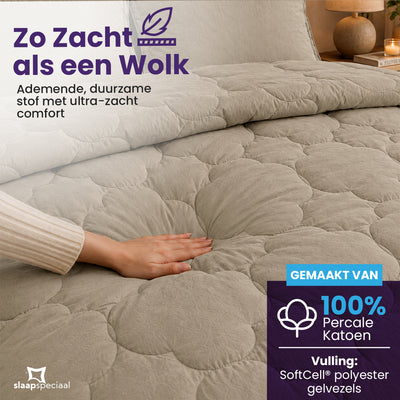 eazydekbed® - All-year - Prestige Sand + Kussenslopen - 100% Katoen