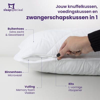 Schlaf-Spezial-Körperkissen – 40 x 145 cm – Nachfüllbar – Ergonomisch – Memory-Schaum