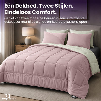 eazydekbed® - All-year  - Roze/Ivoor + Kussenslopen
