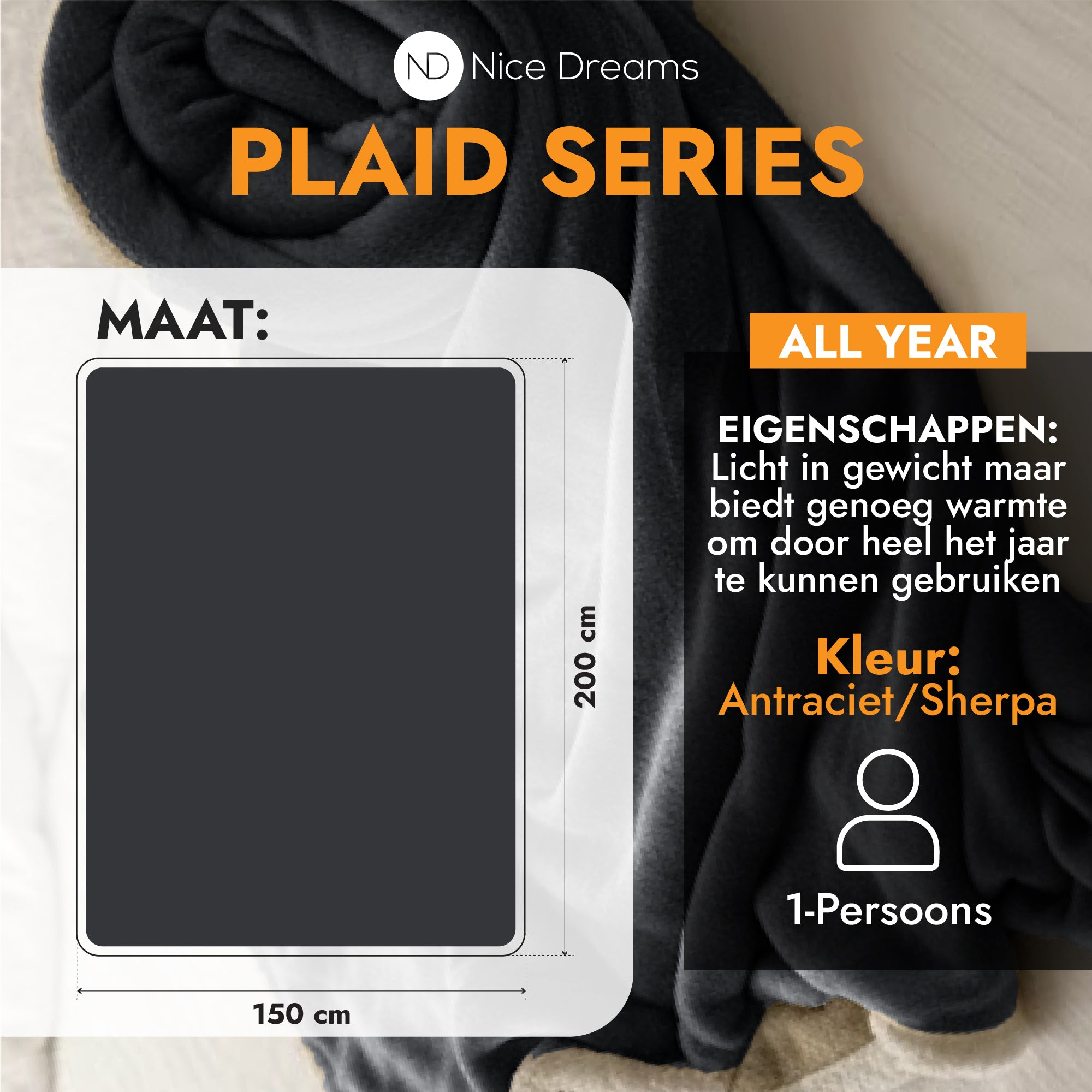 Sherpa Fleece Plaid - Velvet & Sherpa Deken - Extra Zacht, Warm & Luxe - 150x200 cm