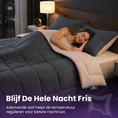 eazydekbed® - All-year  - Antraciet/Taupe + Kussenslopen