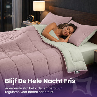 eazydekbed® - All-year  - Roze/Ivoor + Kussenslopen