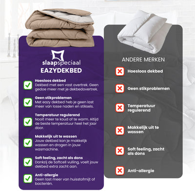 eazydekbed® - Zomerdekbed - Taupe/Crème