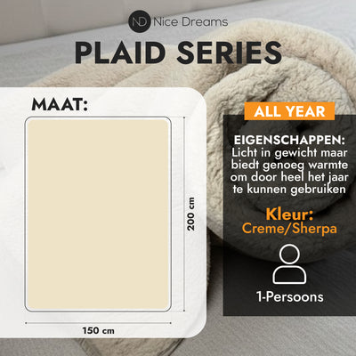 Sherpa Plaid - Sherpa Extra Dik Deken - Extra Zacht, Warm & Luxe - 150x200 cm - Taupe