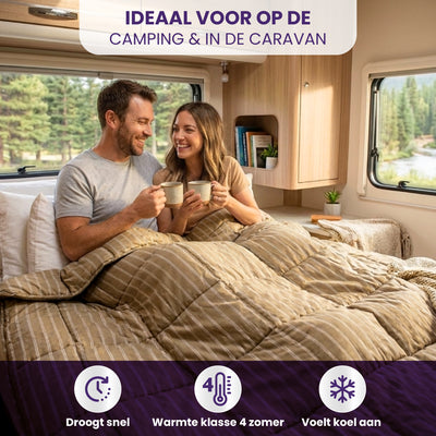 eazydekbed® - Zomerdekbed - Taupe Stripe