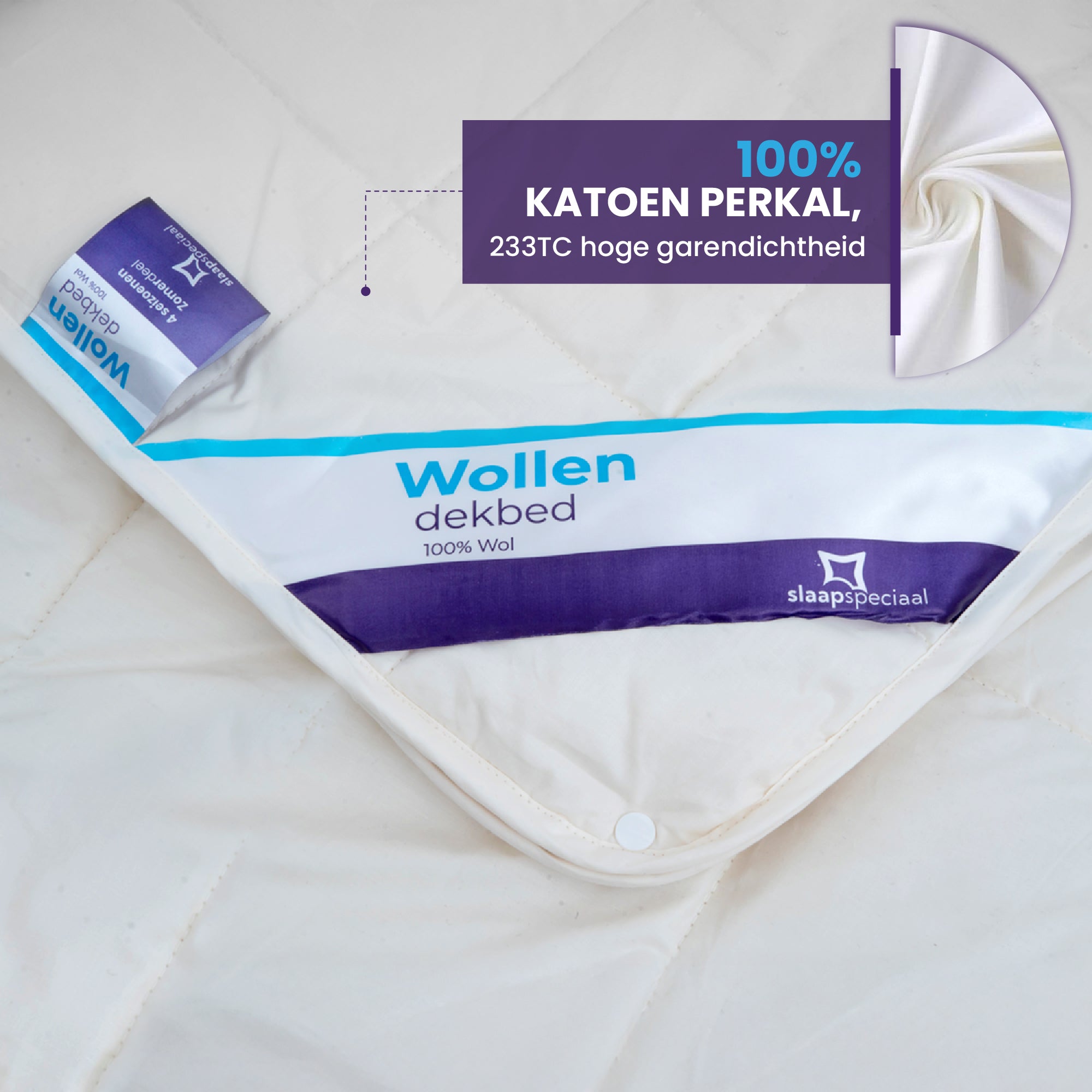 Luxe 4-Seizoenen Wollen Dekbed van 100% Australische Scheerwol