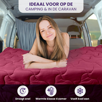 eazydekbed® - Zomerdekbed - Rood/Crème