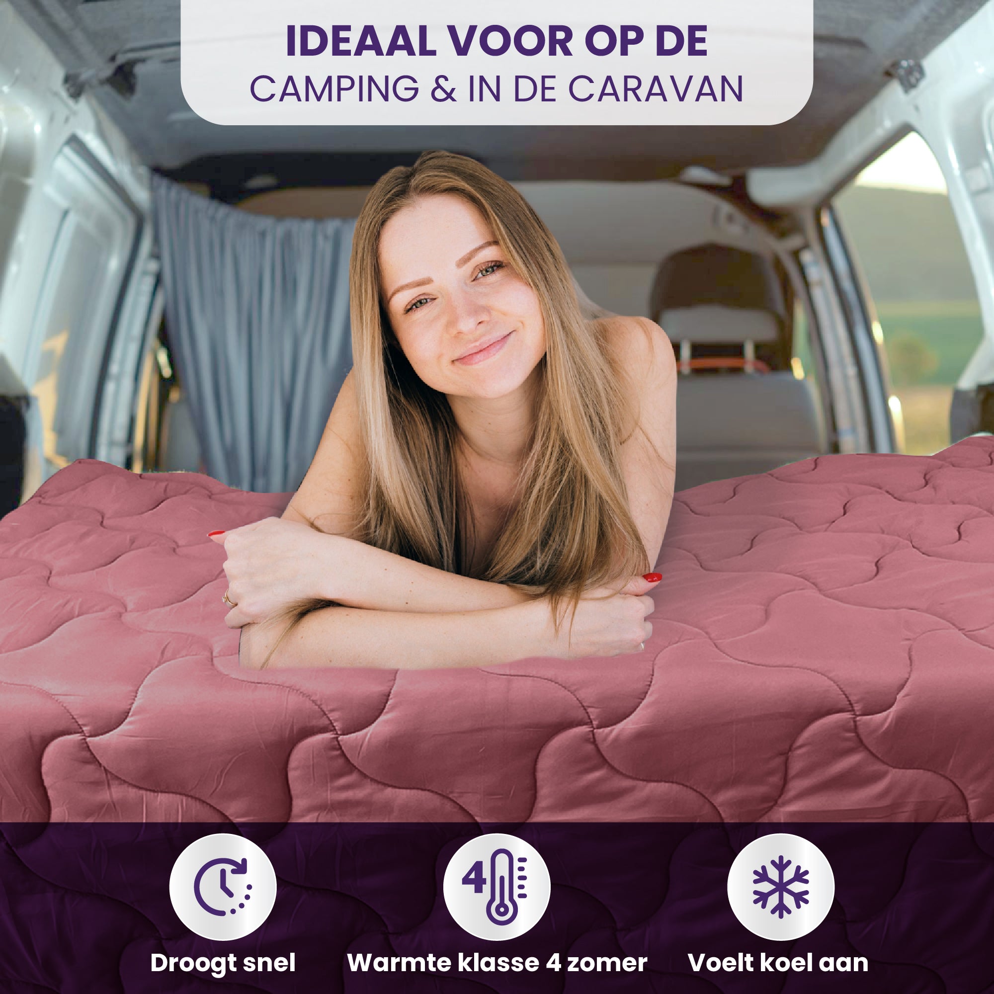 eazydekbed® - Zomerdekbed - Rose/Taupe