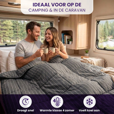 eazydekbed® - Zomerdekbed - Antraciet Stripe
