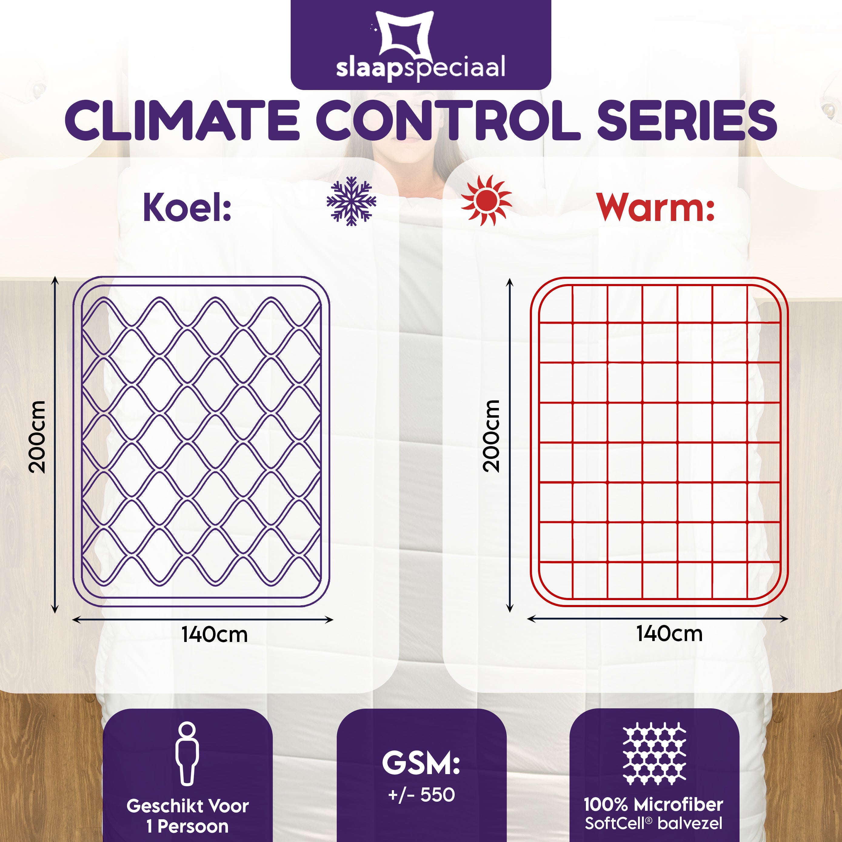 Slaapspeciaal - Climate Control Series - Dekbed - 4 Seizoenen Dekbed