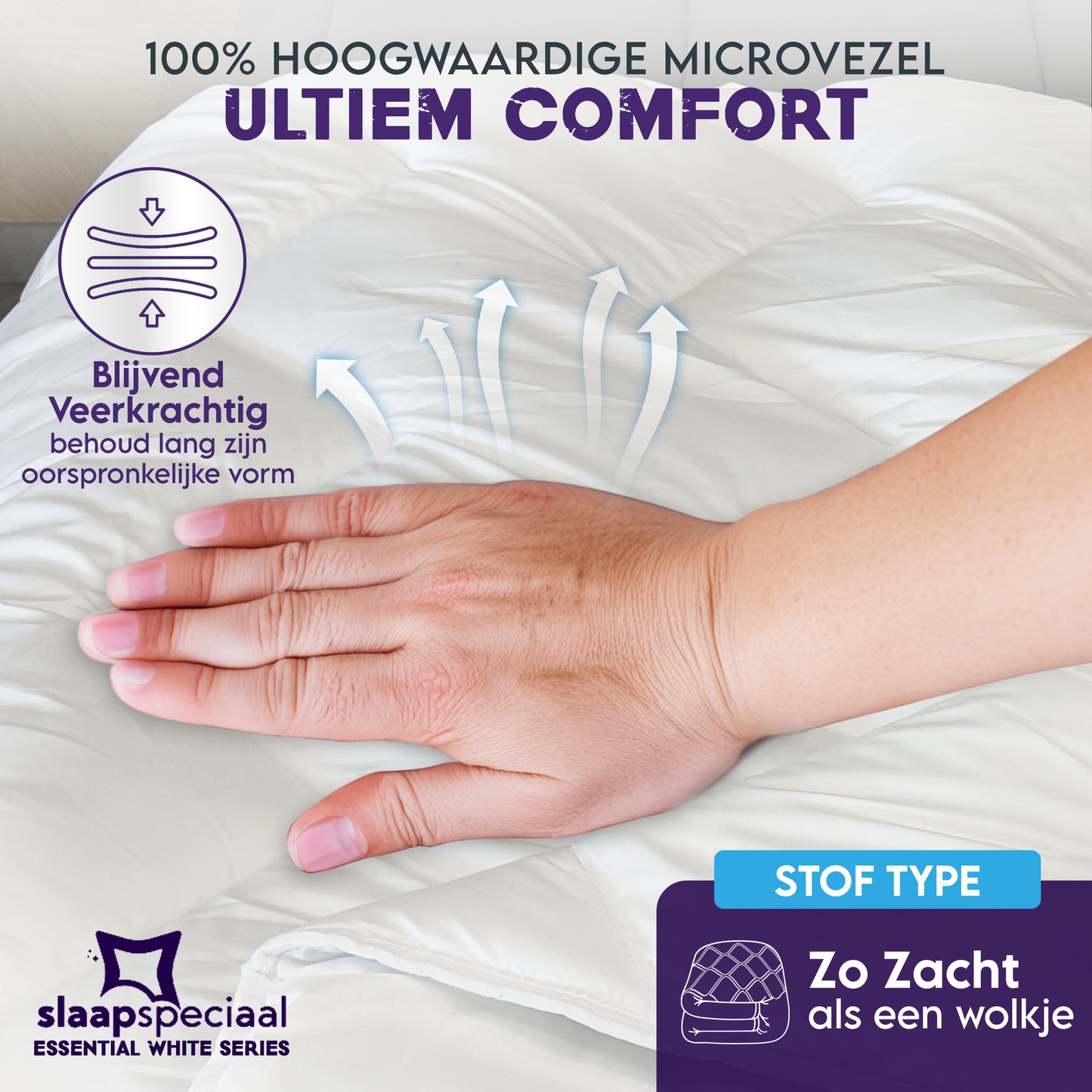 Slaapspeciaal All year dekbed enkel - Essential White Series - Dekbed Geschikt Voor Alle Seizoenen - Zomerdekbed & Winterdekbed - Anti Allergie - Hoogwaardige Ultra Soft - Hotelkwaliteit