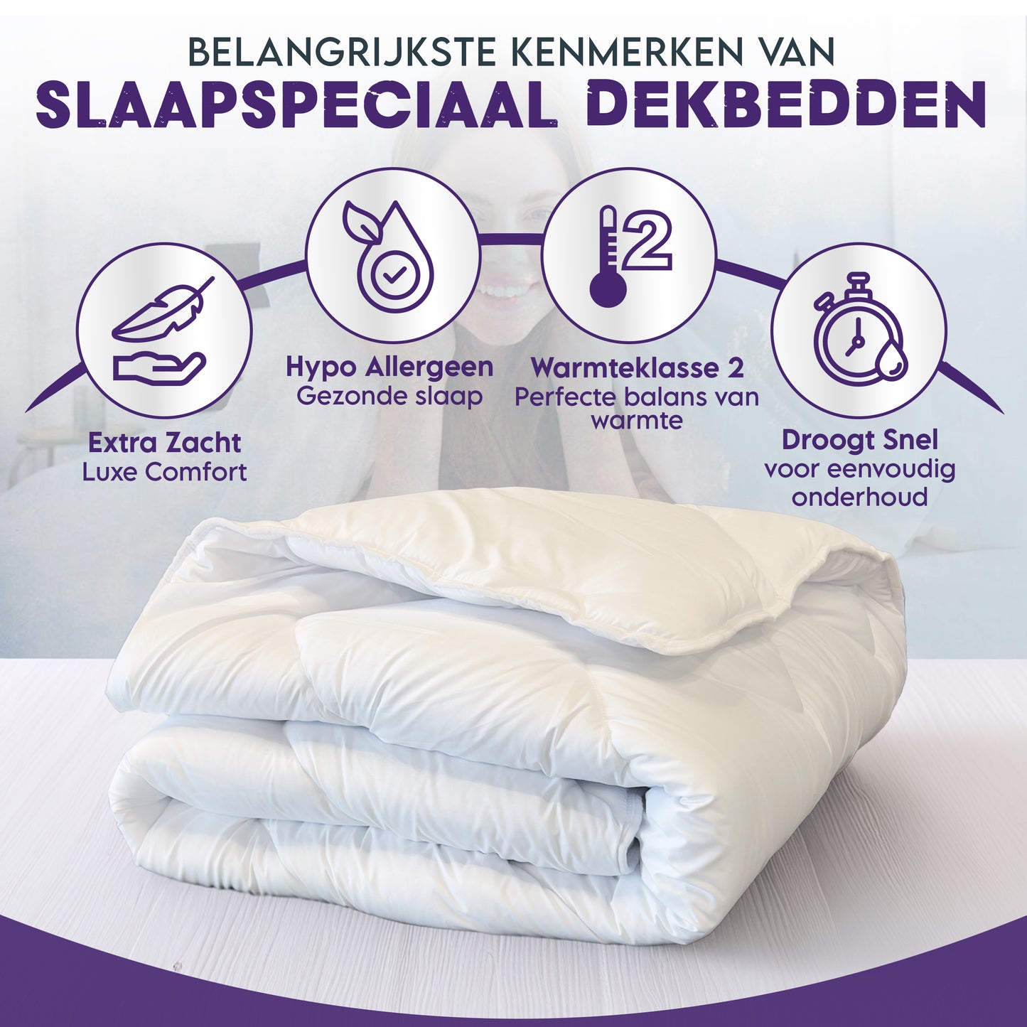 Slaapspeciaal All year dekbed enkel - Essential White Series - Dekbed Geschikt Voor Alle Seizoenen - Zomerdekbed & Winterdekbed - Anti Allergie - Hoogwaardige Ultra Soft - Hotelkwaliteit