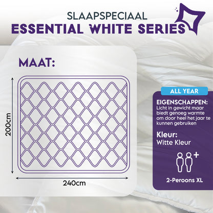 Slaapspeciaal All year dekbed enkel - Essential White Series - Dekbed Geschikt Voor Alle Seizoenen - Zomerdekbed & Winterdekbed - Anti Allergie - Hoogwaardige Ultra Soft - Hotelkwaliteit